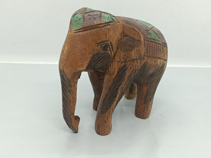 Vintage Hand-Painted Wooden Elephant Figurine (etsy image id: 7639759776)