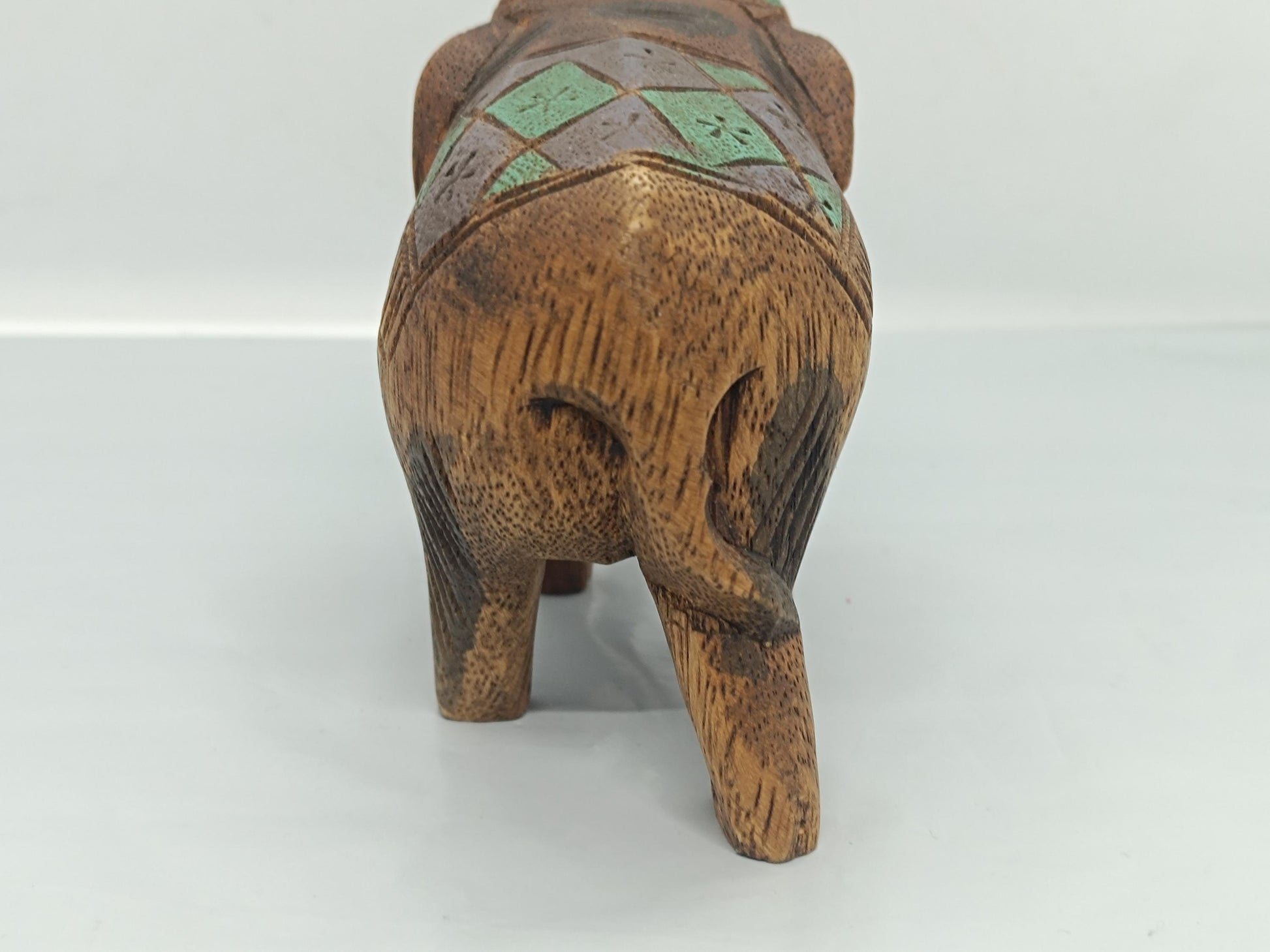 Vintage Hand-Painted Wooden Elephant Figurine (etsy image id: 7639759780)