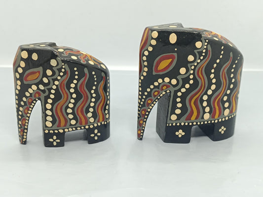 Vintage Hand-Painted Wooden Elephant Figurines (etsy image id: 7687673295)