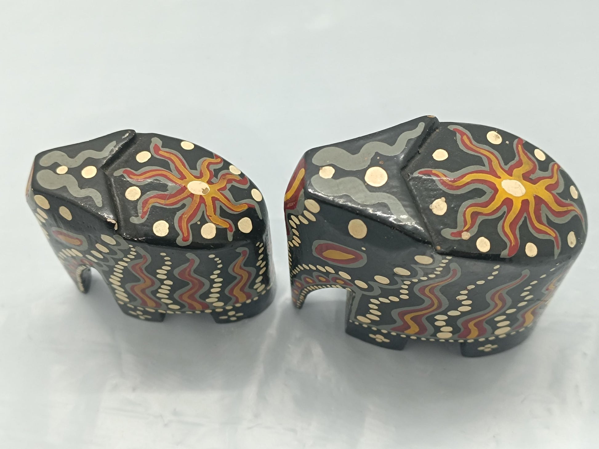 Vintage Hand-Painted Wooden Elephant Figurines (etsy image id: 7687673297)