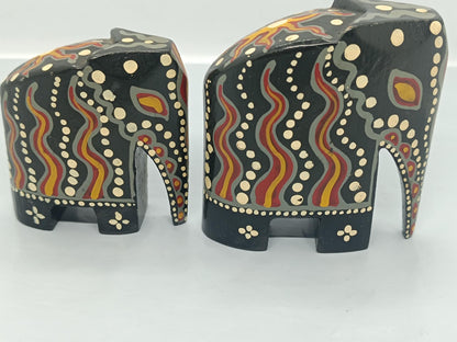 Vintage Hand-Painted Wooden Elephant Figurines (etsy image id: 7687673569)