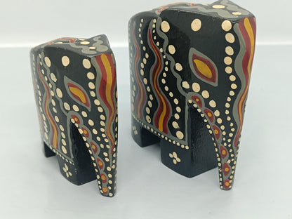 Vintage Hand-Painted Wooden Elephant Figurines (etsy image id: 7639729238)