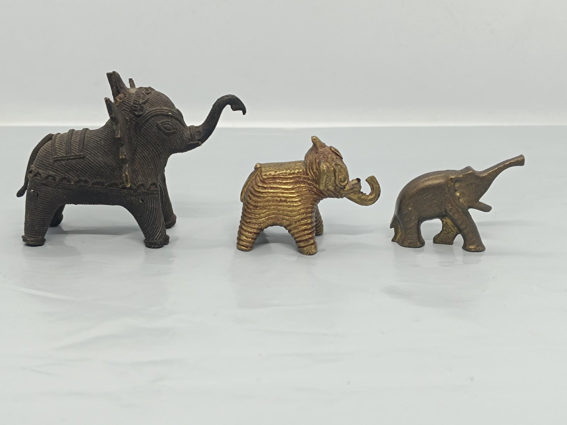 Vintage Metal Elephants Dhokra Figurines (etsy image id: 7639783144)