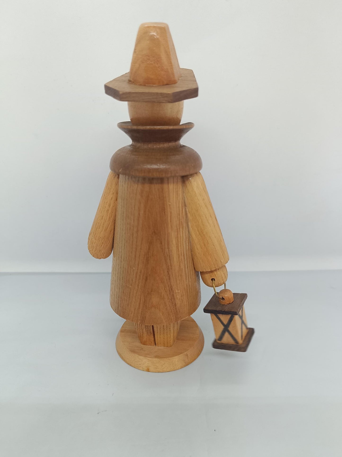 Vintage Natural Wooden Erzgebirge Incense Smoker Night Watchman Raucher 7"