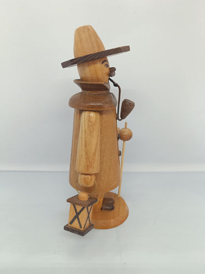 Vintage Natural Wooden Erzgebirge Incense Smoker Night Watchman Raucher 7"