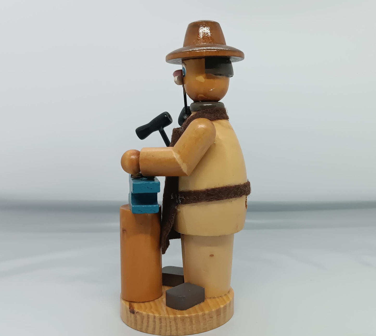 Vintage Wooden Erzgebirge Incense Smoker Carpenter Smoker Raucher 16 cm
