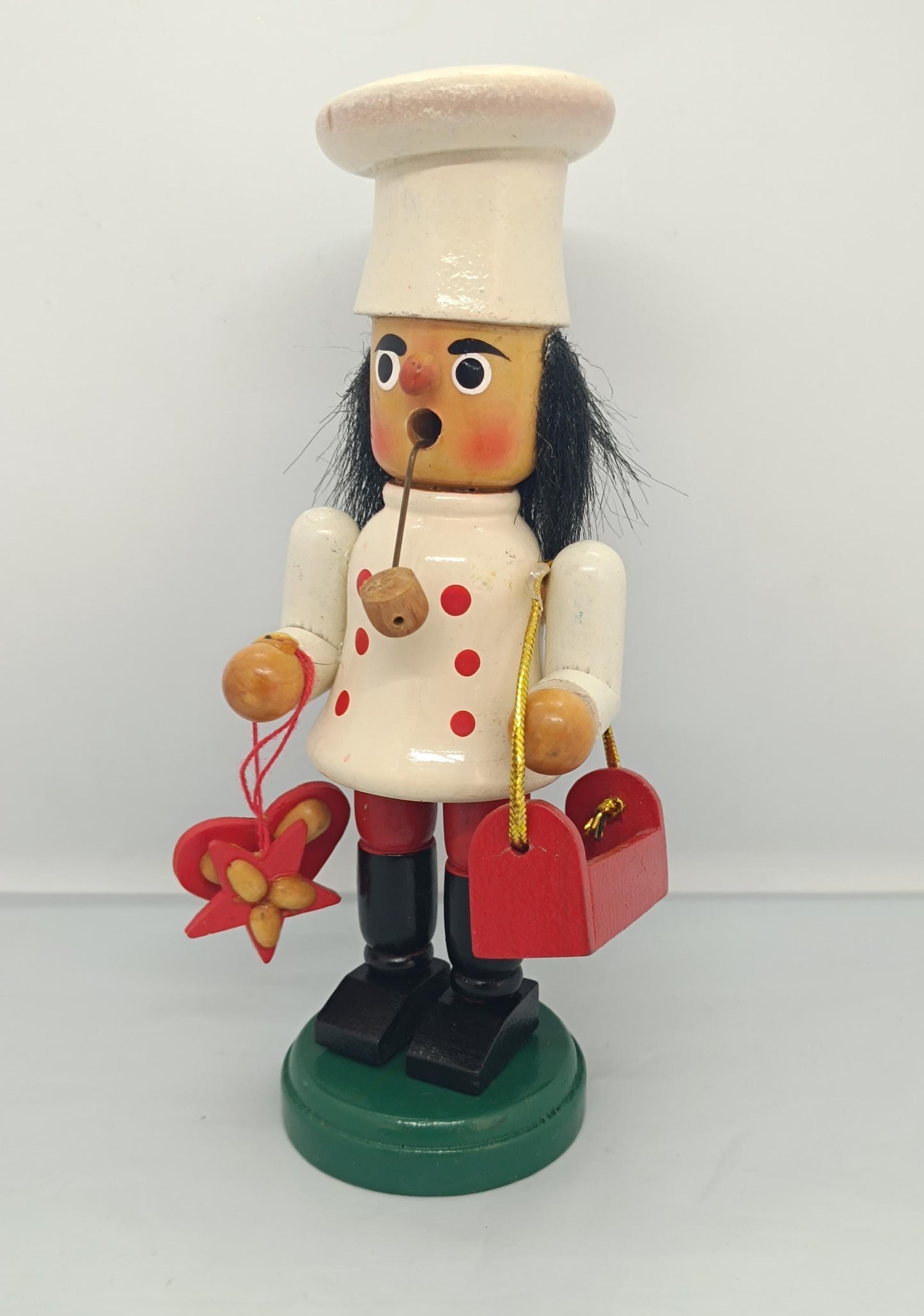 Vintage Wooden Erzgebirge Incense Smoker Chef Raucher 17 cm