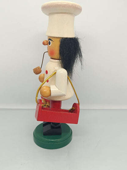 Vintage Wooden Erzgebirge Incense Smoker Chef Raucher 17 cm