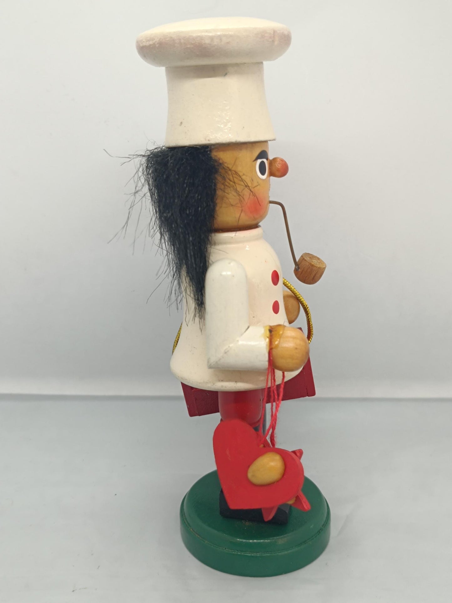 Vintage Wooden Erzgebirge Incense Smoker Chef Raucher 17 cm