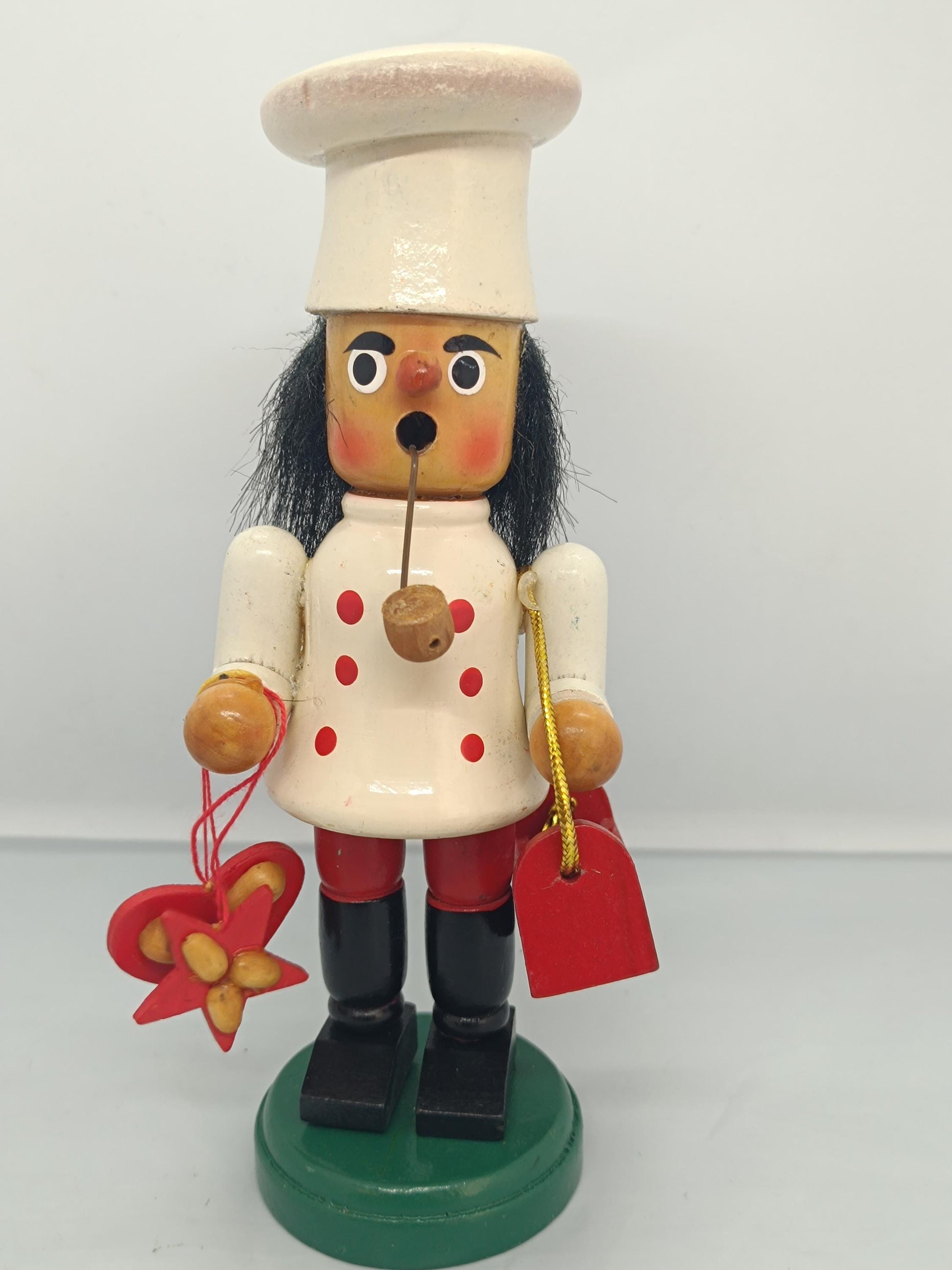 Vintage Wooden Erzgebirge Incense Smoker Chef Raucher 17 cm