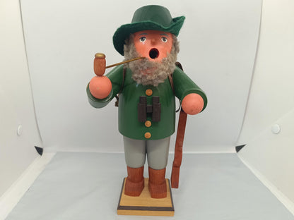 Vintage Wooden Erzgebirge Incense Smoker Hunter Raucher 25 cm