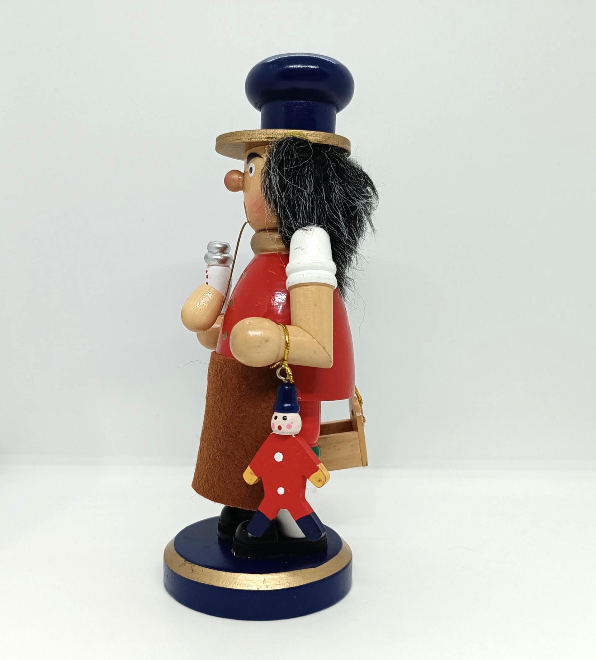 Vintage Wooden Erzgebirge Incense Smoker Man Raucher 8" Erzgebirge