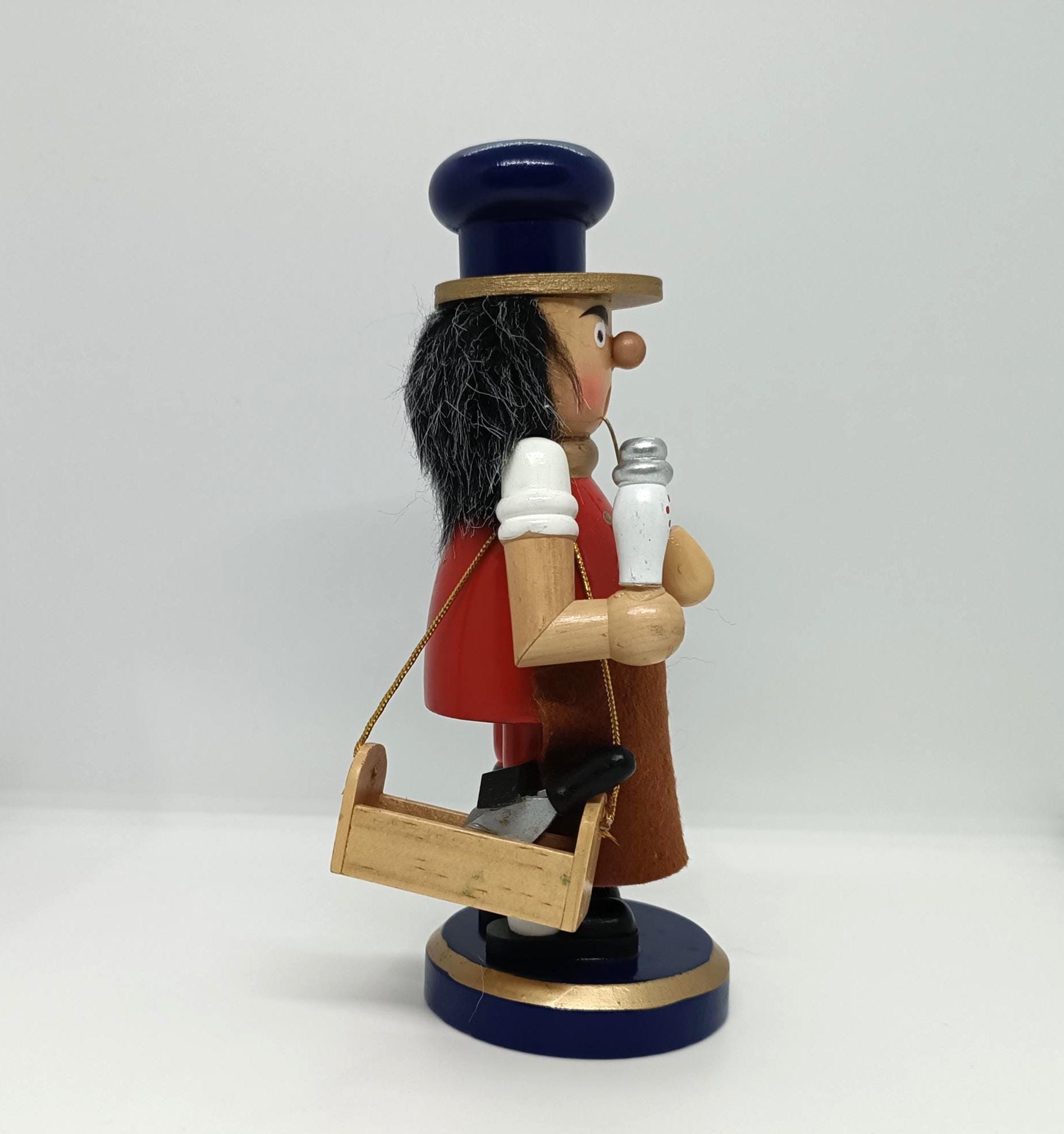 Vintage Wooden Erzgebirge Incense Smoker Man Raucher 8" Erzgebirge