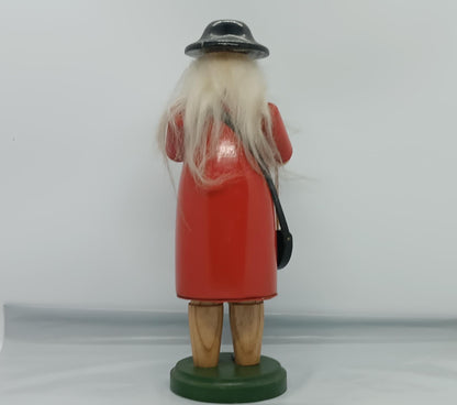 Vintage Wooden Erzgebirge Incense Smoker Shepherd Smoker Raucher 23 cm