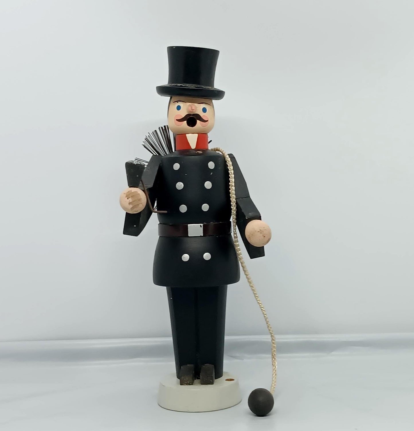 Vintage Wooden Erzgebirge Incense smoker Chimney Sweep Seiffener Volkskunst 19 cm