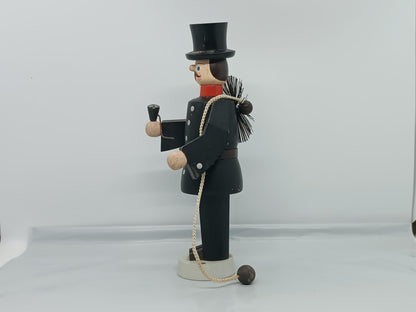 Vintage Wooden Erzgebirge Incense smoker Chimney Sweep Seiffener Volkskunst 19 cm