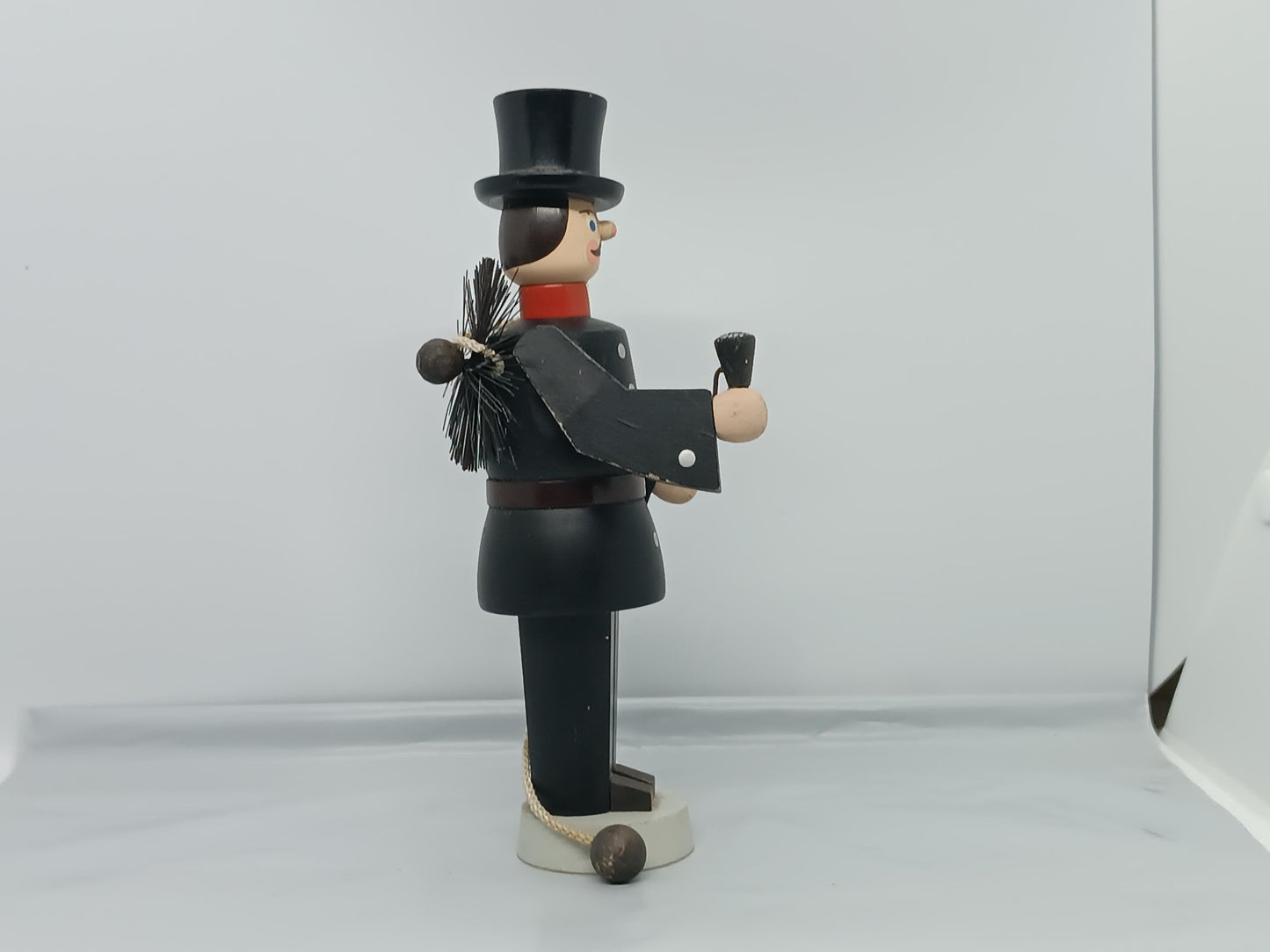 Vintage Wooden Erzgebirge Incense smoker Chimney Sweep Seiffener Volkskunst 19 cm