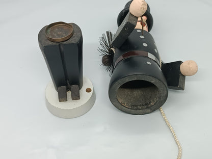 Vintage Wooden Erzgebirge Incense smoker Chimney Sweep Seiffener Volkskunst 19 cm