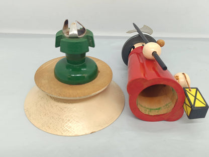 Vintage Wooden Night Watchman Incense Smoker 18 cm
