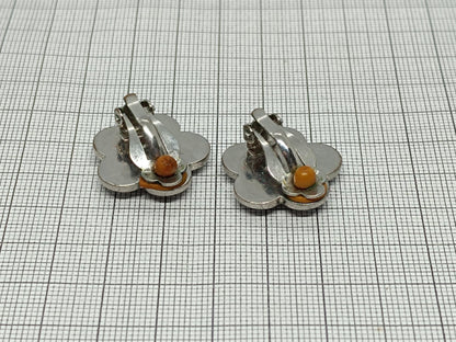 Vintage clip earrings pearlescent shine __etsy:6702105446