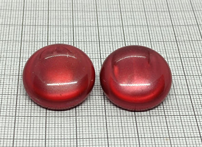 Vintage clip earrings red round __etsy:6750149745