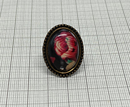Vintage red flower Ring size 6 __etsy:6750650931