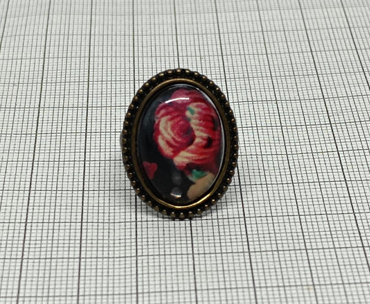 Vintage red flower Ring size 6 __etsy:6750650931