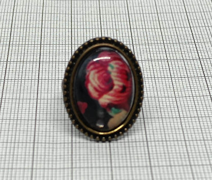 Vintage red flower Ring size 6 __etsy:6750650107