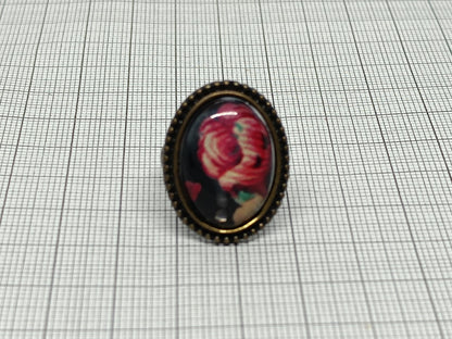 Vintage red flower Ring size 6 __etsy:6702613390