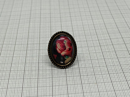 Vintage red flower Ring size 6 __etsy:6750649449