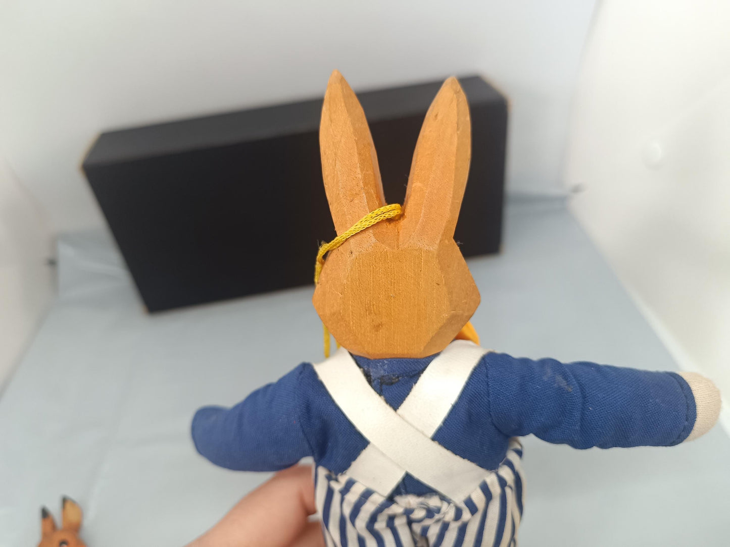 Vtg Ostern Rabbits Wood and Fabric __etsy:7762286374
