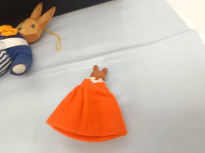 Vtg Ostern Rabbits Wood and Fabric __etsy:7810232529