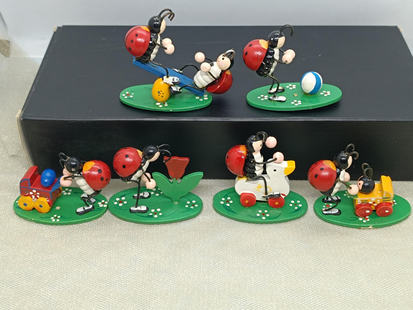 Wooden Easter Ornaments Ladybugs Erzgebirge __etsy:7753983928