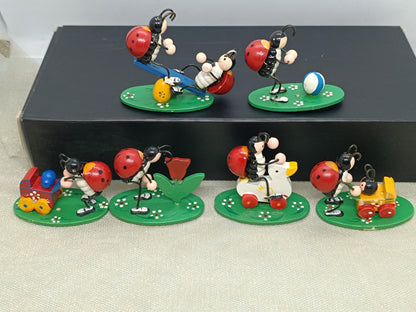 Wooden Easter Ornaments Ladybugs Erzgebirge __etsy:7753983928
