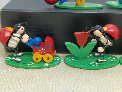 Wooden Easter Ornaments Ladybugs Erzgebirge __etsy:7753983908