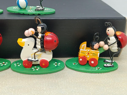 Wooden Easter Ornaments Ladybugs Erzgebirge __etsy:7753983906