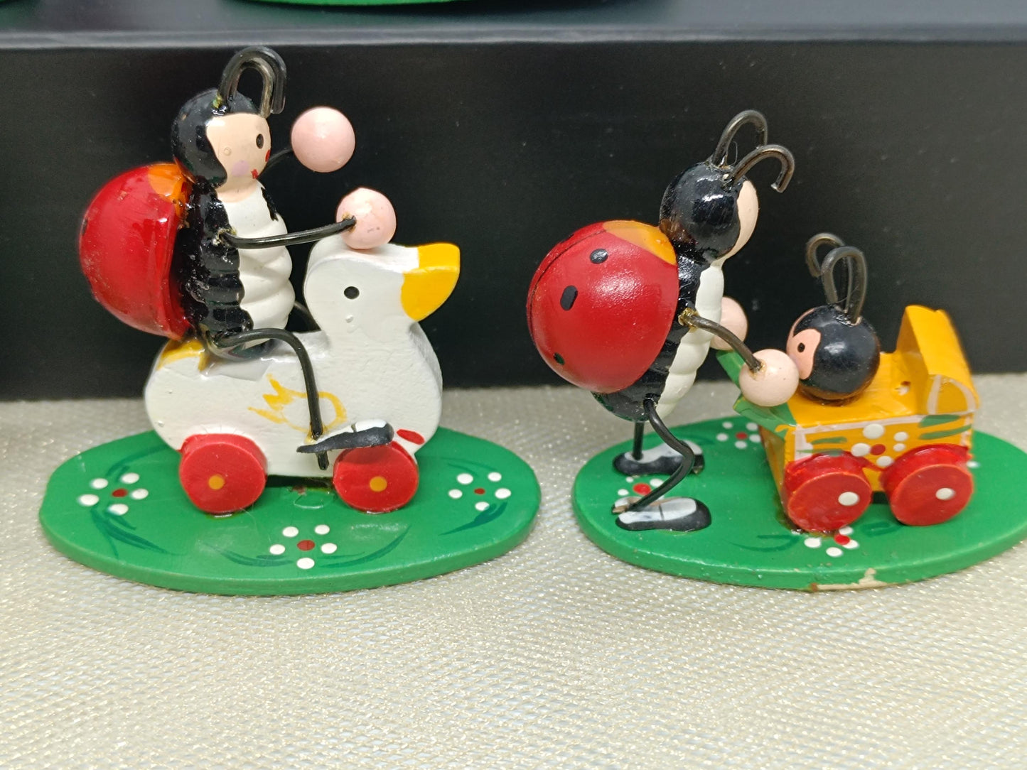 Wooden Easter Ornaments Ladybugs Erzgebirge __etsy:7801931235