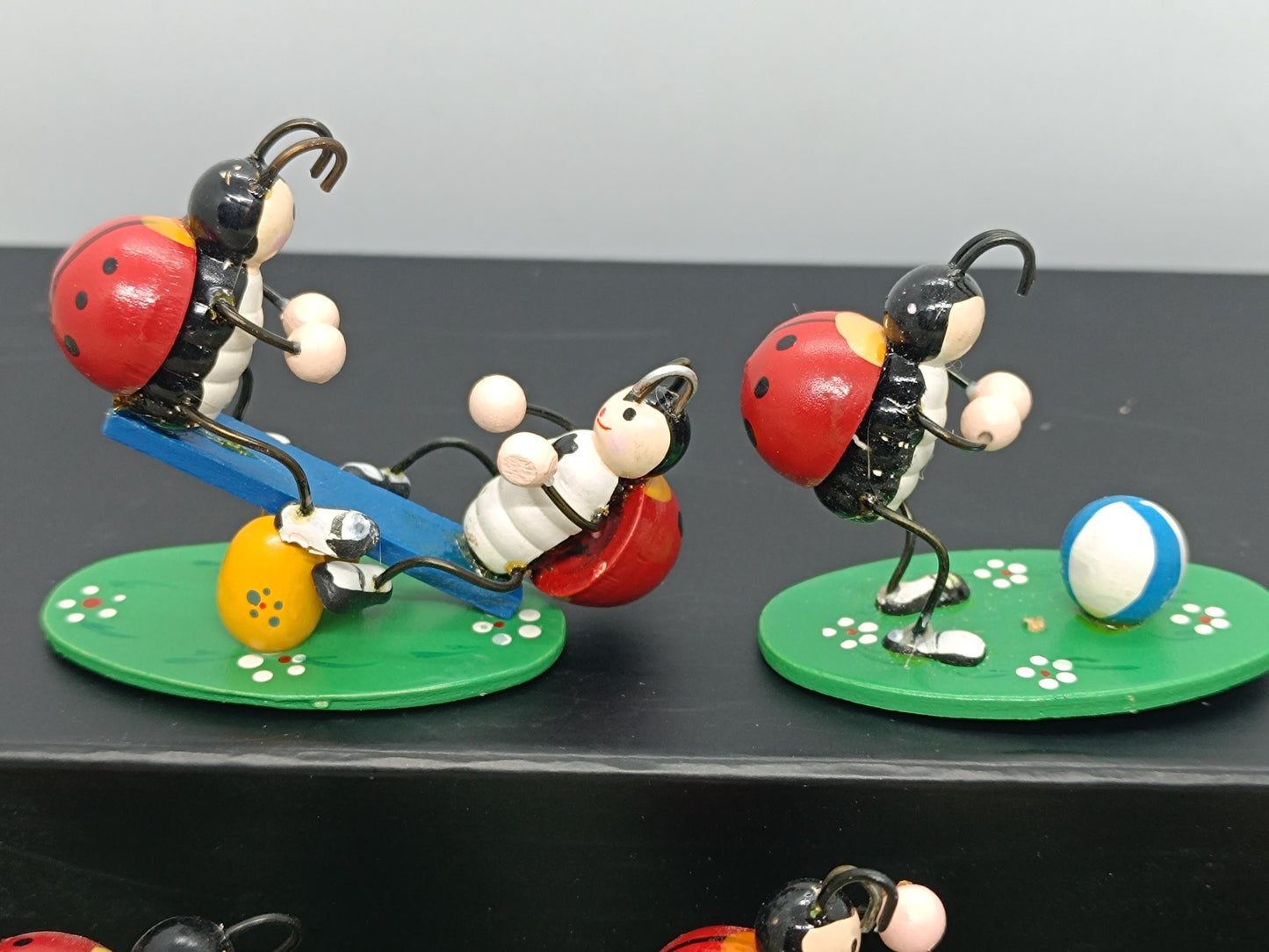 Wooden Easter Ornaments Ladybugs Erzgebirge __etsy:7753984026