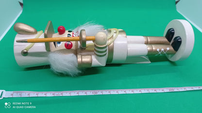 Wooden White Nutcracker figurine 23 cm (etsy image id: 7174372959)