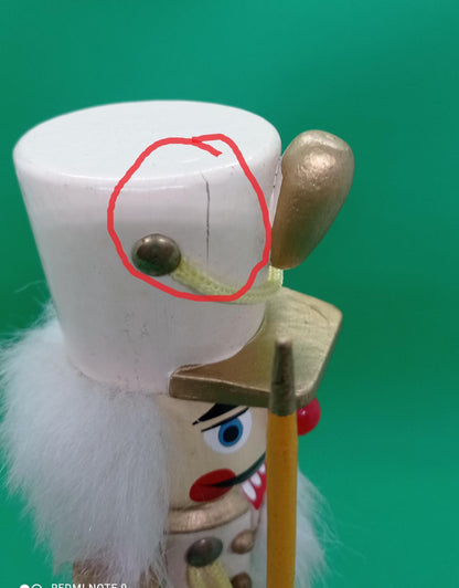 Wooden White Nutcracker figurine 23 cm (etsy image id: 7126410110)