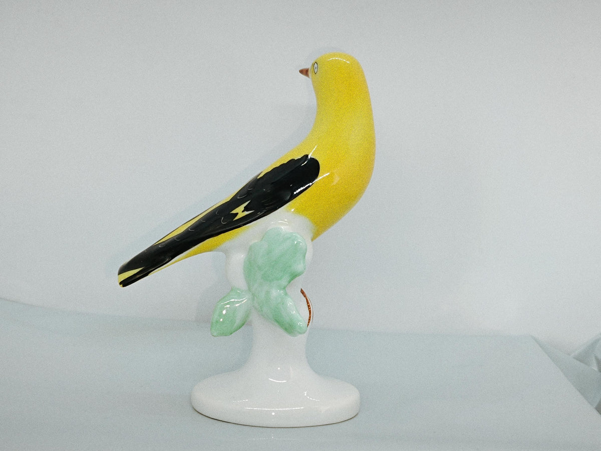 Vintage Romanian Porcelain Yellow Bird from 60's