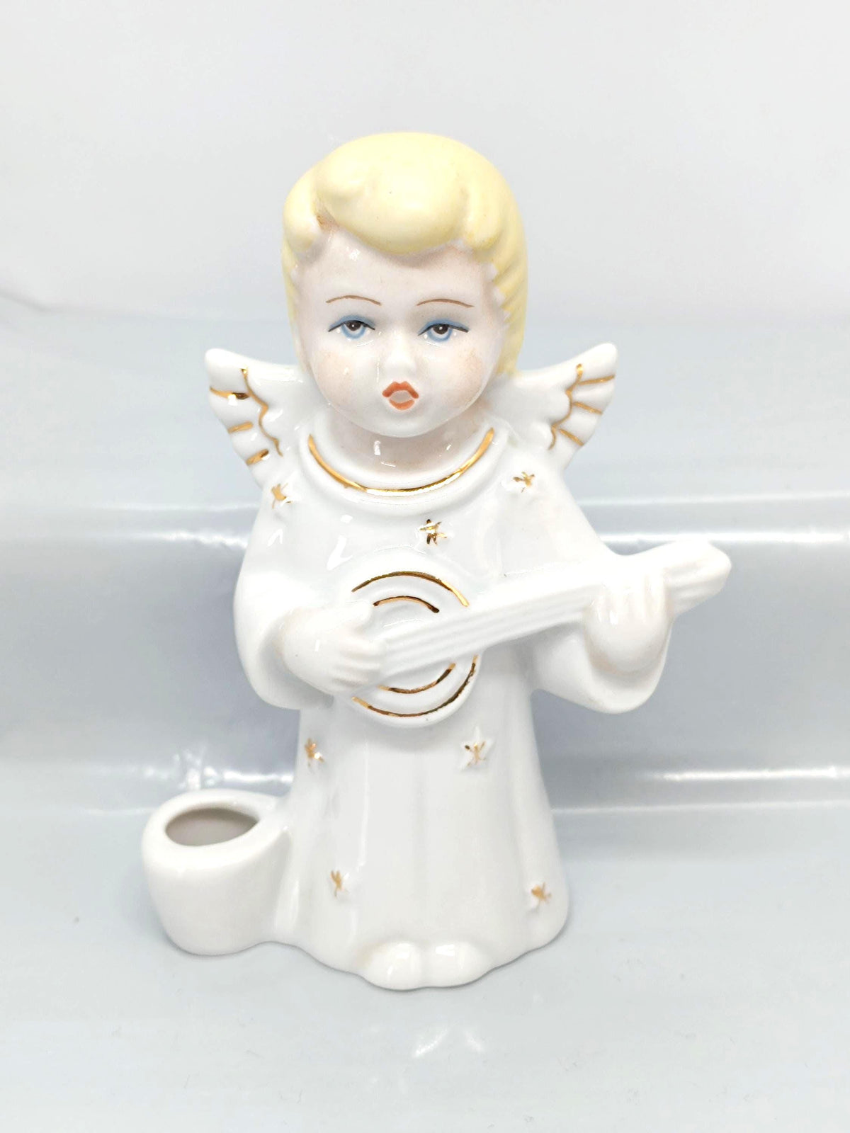 Vintage Romania Figurine Angel Candleholder