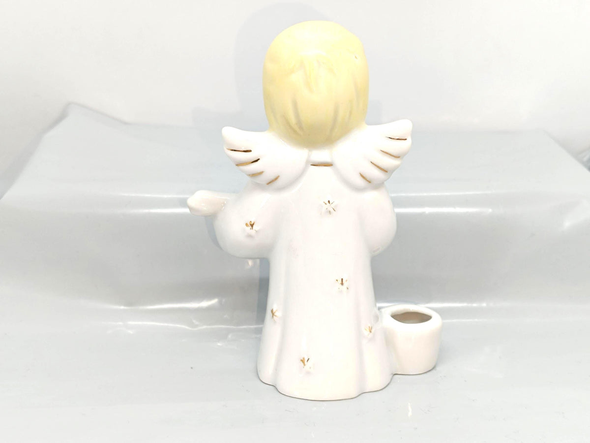 Vintage Romania Figurine Angel Candleholder