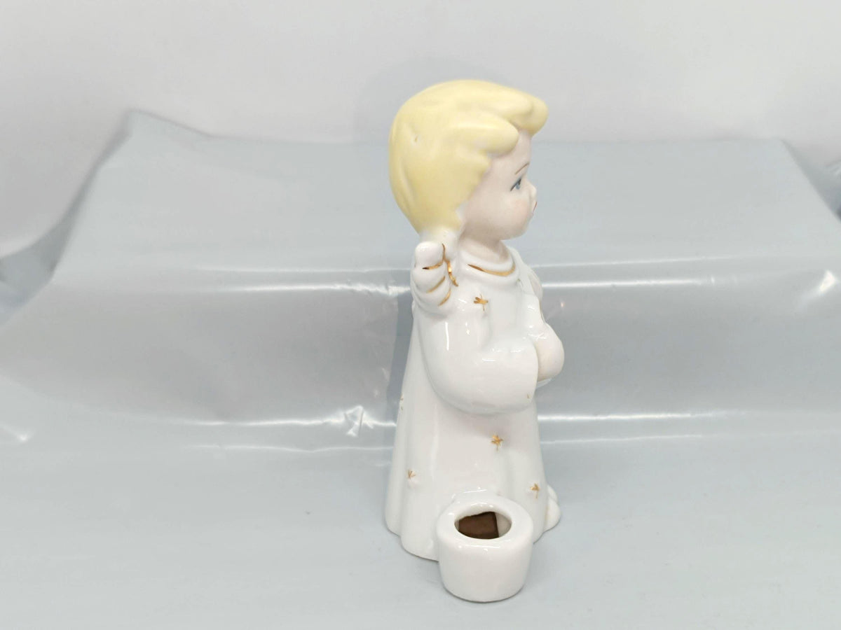 Vintage Romania Figurine Angel Candleholder