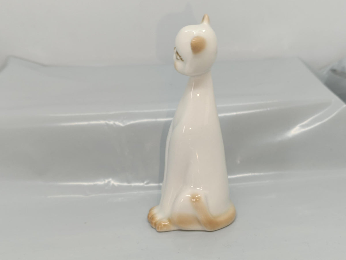 Vintage Romanian porcelain Figurine Cat 12 cm