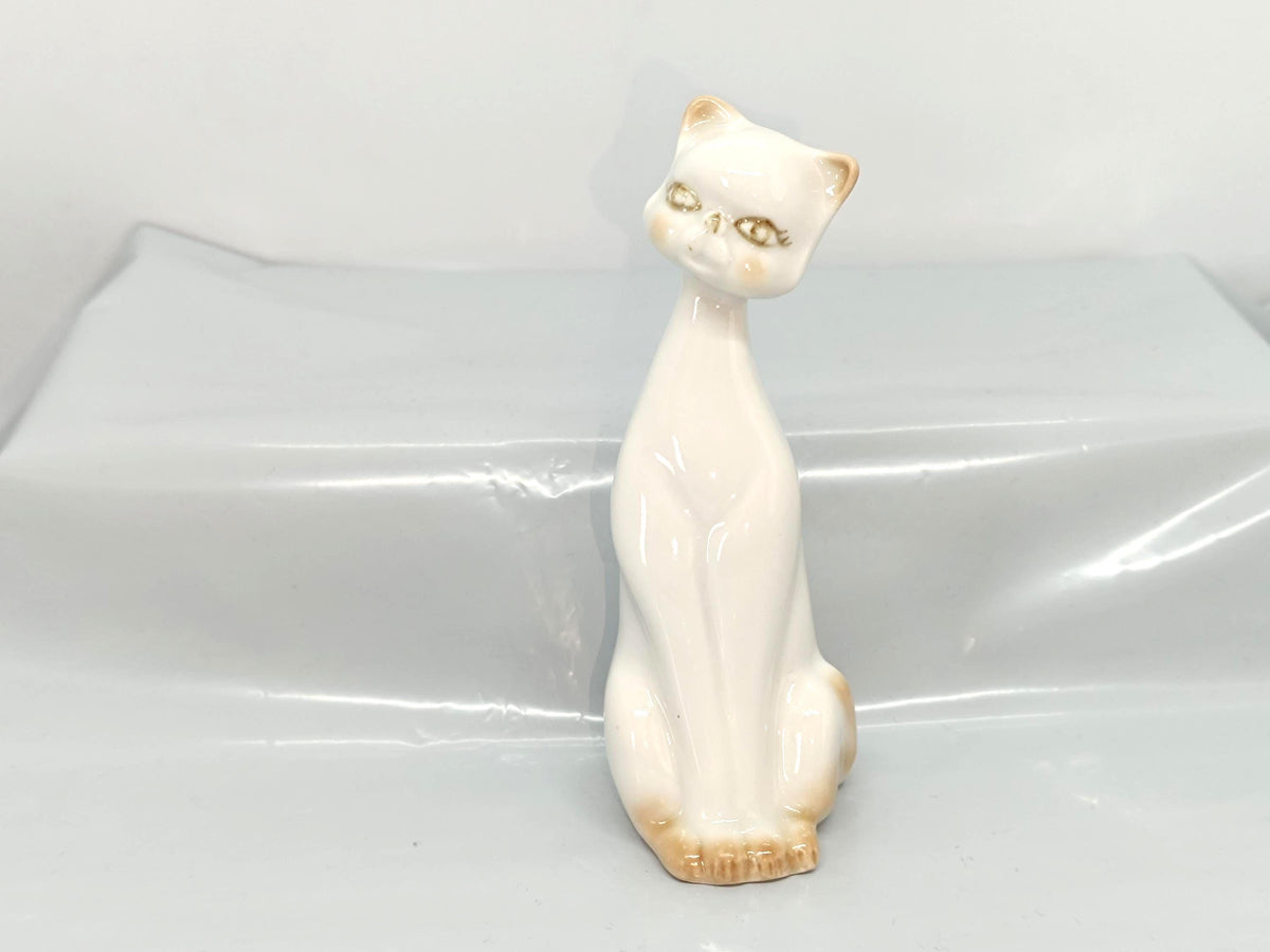 Vintage Romanian porcelain Figurine Cat 12 cm