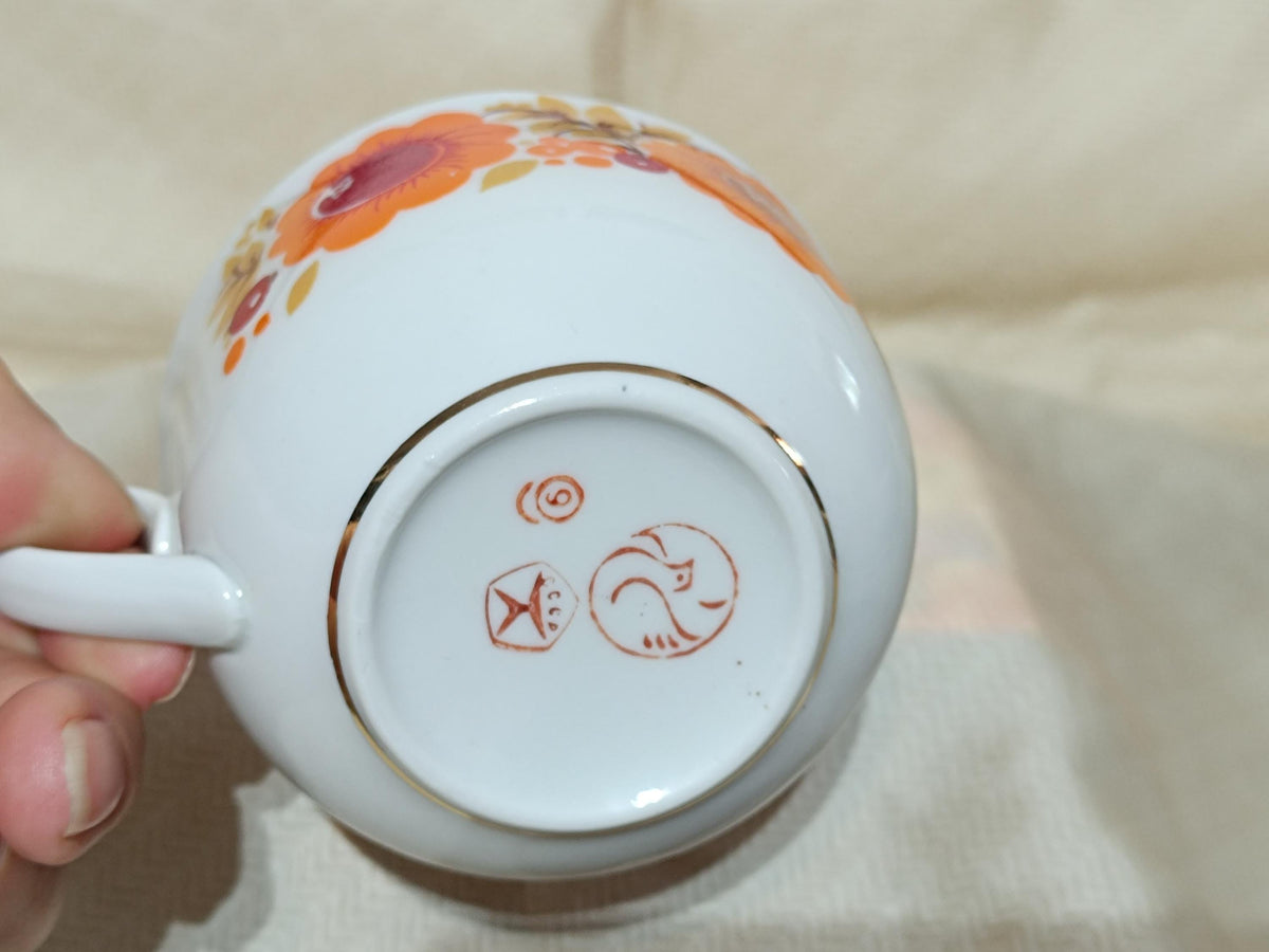 Vintage Russian Tea Cup Teapot Sugarbowl Marigold