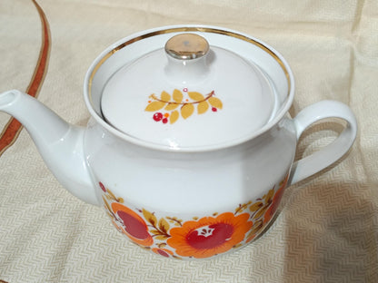 Vintage Russian Tea Cup Teapot Sugarbowl Marigold