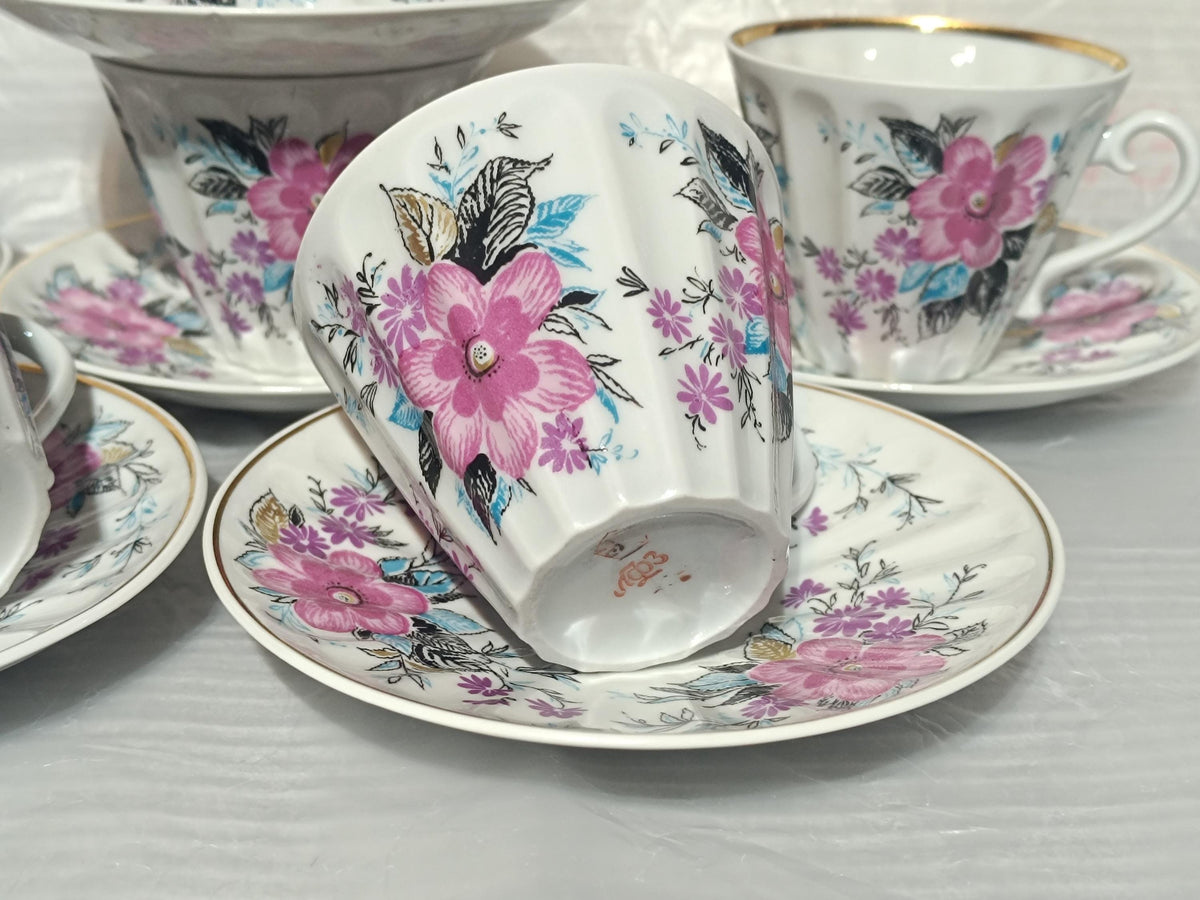 Vintage Soviet Cup and Saucer LFZ Lomonosov Porcelain Factory