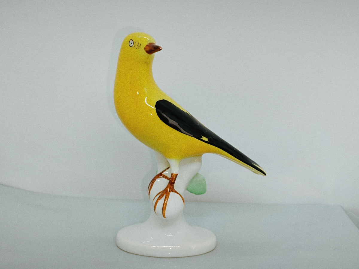 Vintage Romanian Porcelain Yellow Bird from 60's